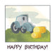 Blue Tractor Happy Birthday Farmer Card