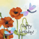 Dragonfly On Flower Happy Birthday Card