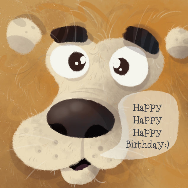 Lion Happy Happy Happy Birthday Card Theme_Leo