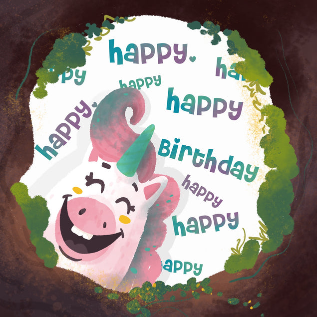 Smiling Unicorn Happy Birthday