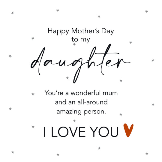 You're A Wonderful Mum Happy Mother's Day To My Daughter Card