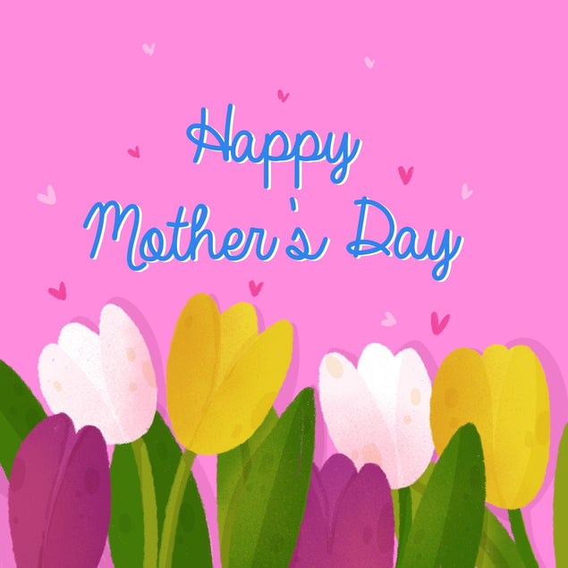 Pink Themed Tulips Happy Mother's Day Card Season_Mother’s Day, Seo_Tulip