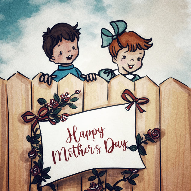 Happy Mother's Day Happy Kids Card Season_Mother’s Day, Style_Vintage