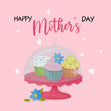 Pink Themed Cupcakes Happy Mother's Day Card Season_Mother’s Day, Theme_Cake