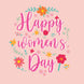 Pink Background Flowers Happy Women's Day Card