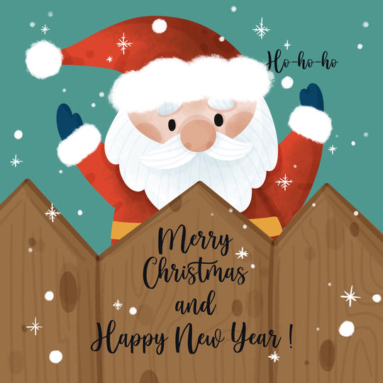 Merry Christmas And Happy New Year Cute Little Santa Card