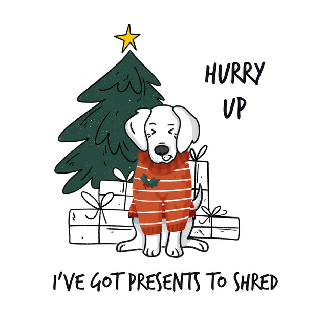 Merry Christmas I've Got Presents To Shred Funny Labrador Card