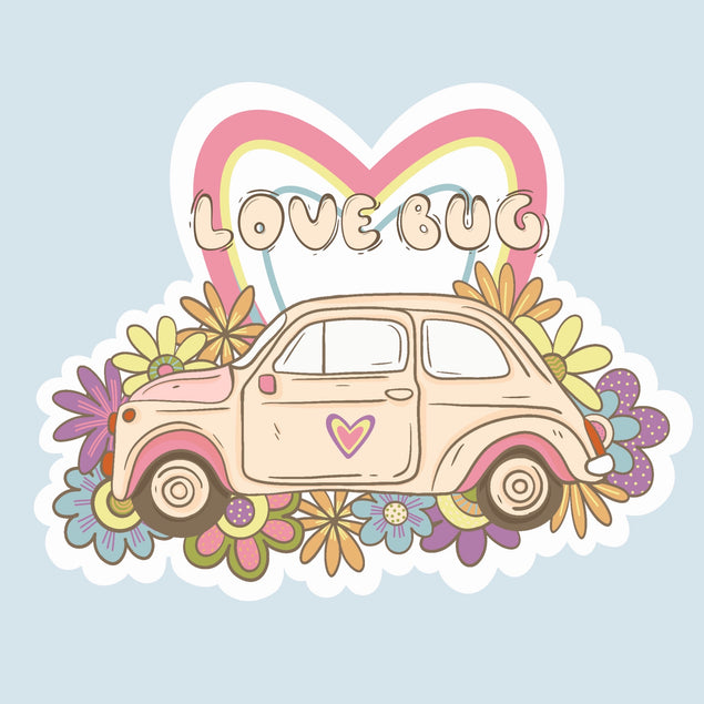 Love Bug Hippie Car Valentine's Day Card Season_Valentine's Day Theme_Love Seo_Bug