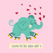 Love Is In The Air Adorable Elephant Valentine's Day Card