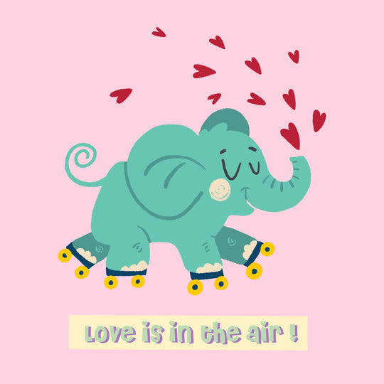 Love Is In The Air Adorable Elephant Valentine's Day Card