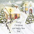 Merry Christmas And Happy New Year Snowy Sreet Card Season_Christmas Theme_Traditional
