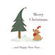 Merry Christmas And Happy New Year Cute Labrador Puppy And Christmas Tree Card