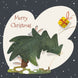 Grey Background New Year's Tree Merry Christmas Card
