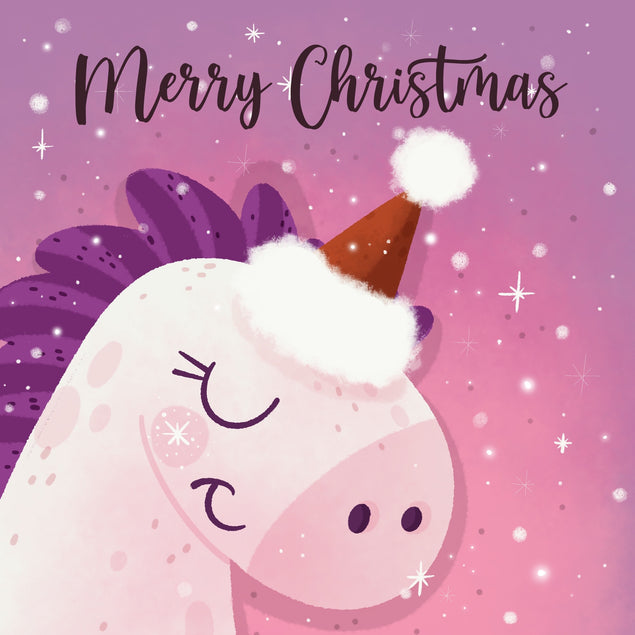 Merry Christmas Cute Unicorn Card Season_Christmas Theme_Unicorn