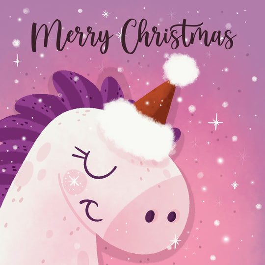 Merry Christmas Cute Unicorn Card