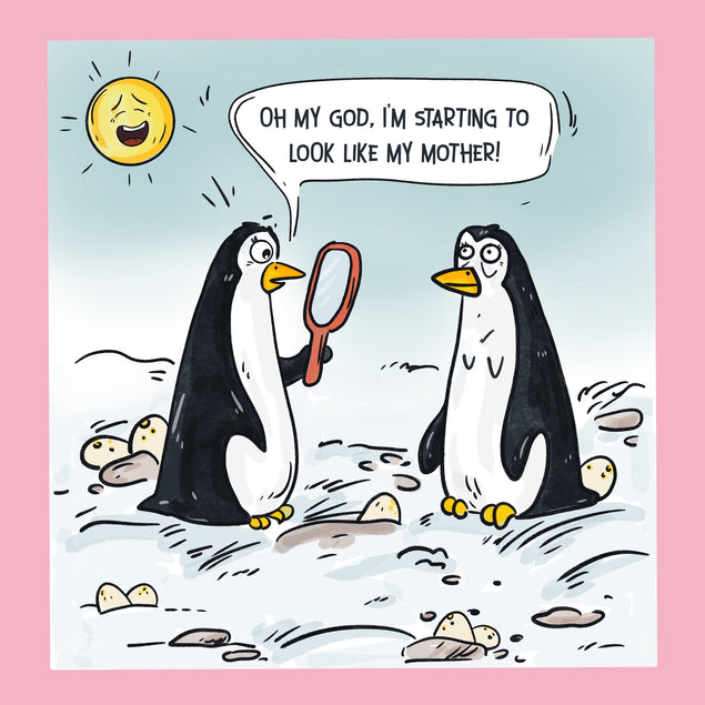 Funny Penguins Happy Mother's Day To My Mother Card Season_Mother’s Day, Sender_From Daughter