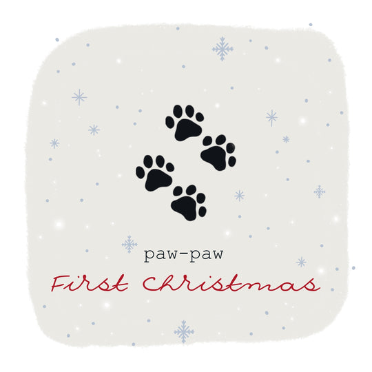 Happy First Christmas Four Little Paws Card