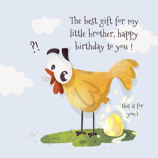 Best Gift For Little Brother Happy Birthday Card