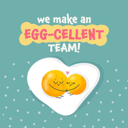 We Make An Egg-Cellent Team Cute Eggs Valentine's Day Card