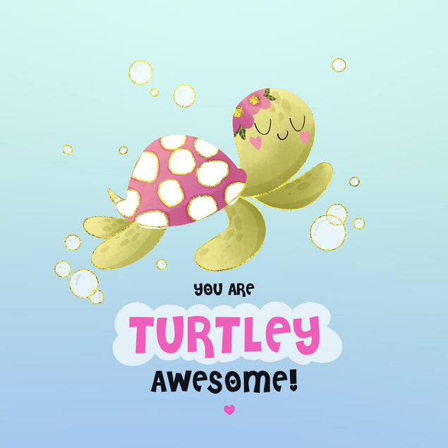 You Are Turtly Awesome Cute Turtle Valentine's Day Card | Boomf