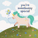 You're Somebunny Special Cute Unicorn Walking On A Lawn Valentine's Day Card