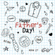 Happy Father's Day Doodle Black Card