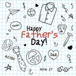 Happy Father's Day Doodle Black Card