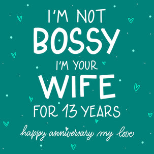 Green Background Happy 13th Anniversary Husband