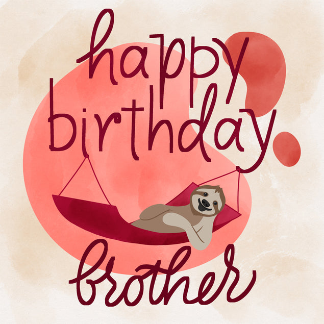 Happy Birthday Brother Sloth Lying In Hammock