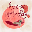 Happy Birthday Sloth Lying In Hammock