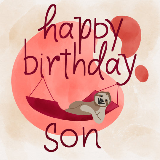 Happy Birthday Son Sloth Lying In Hammock