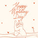 Happy Wedding Day Hugging Sloth Couple And Hearts