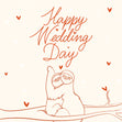 Happy Wedding Day Hugging Sloth Couple And Hearts