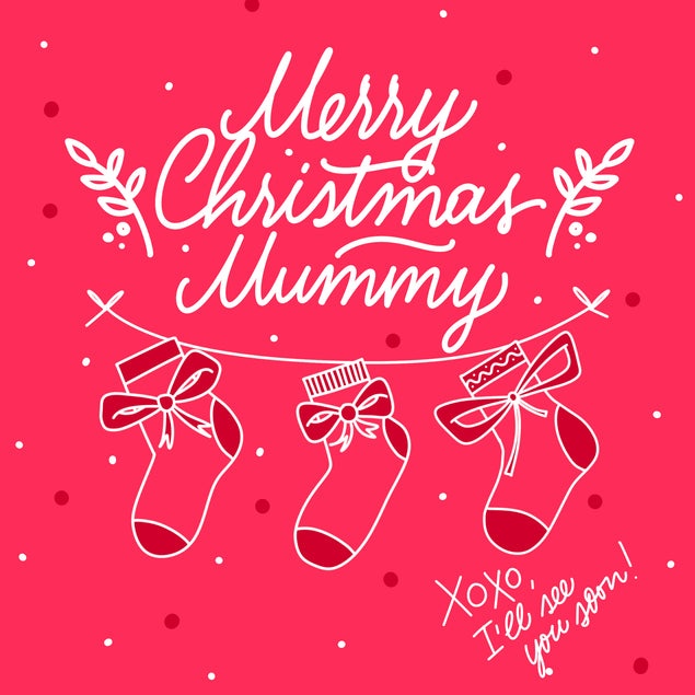 Red Themed Merry Christmas Mummy Card Season_Christmas Recipient_For Baby Sender_From Parents