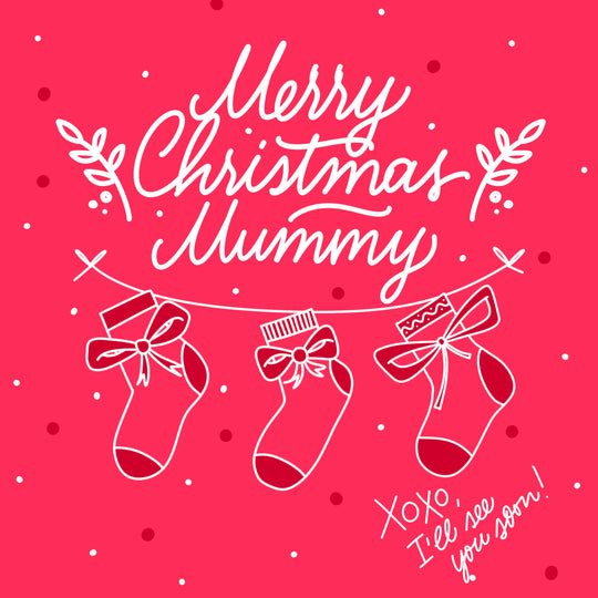 Red Themed Merry Christmas Mummy Card