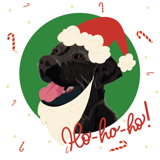 Merry Christmas Ho-Ho-Ho Black Labrador Card Season_Christmas Seo_Black Labrador