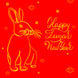 Happy Lunar New Year Abstract Bunny Card