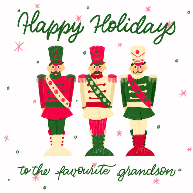 Happy Holidays Favourite Grandson Toy Soldiers Christmas Card Season_Christmas Recipient_For Grandson