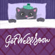 Get Well Soon Cute Cat Lying In Bed