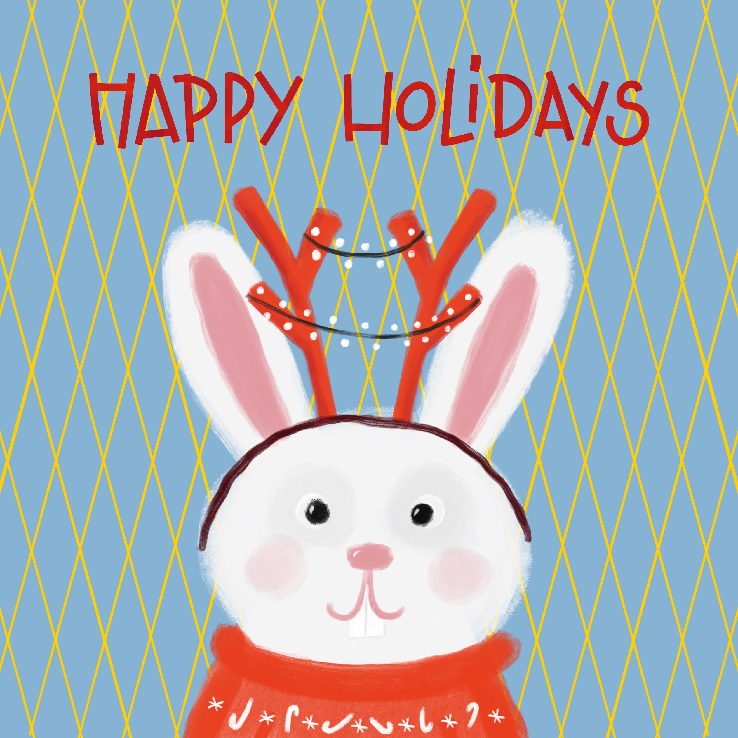 Rabbit Rabbit Rabbit Welcome December Happy Holidays Cute Rabbit | Boomf