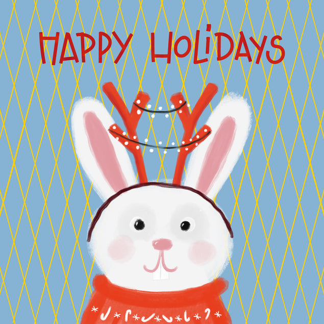 Happy Holidays Cute Rabbit | Boomf