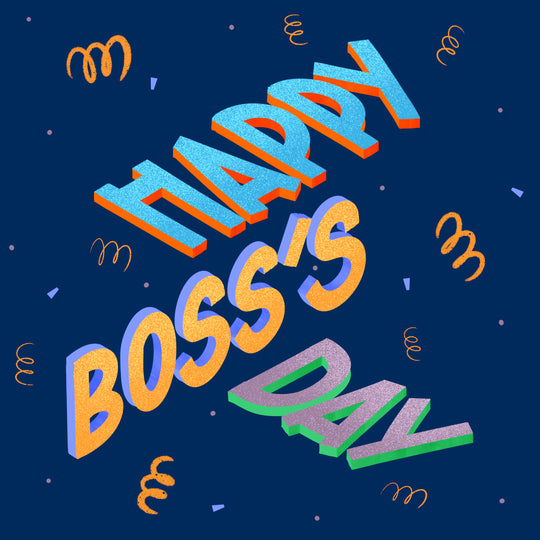 Happy Boss's Day Simple Swirls