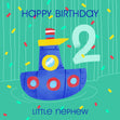 Cute Little Boat Happy 2nd Birthday Nephew