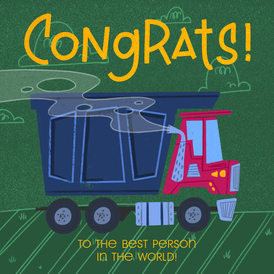 Blue Truck Green Background Congrats To The Best Person