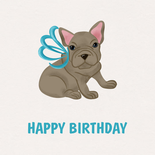 Brown Frenchie Happy Birthday