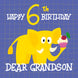Elephant With Cupcake Happy 6th Birthday Grandson