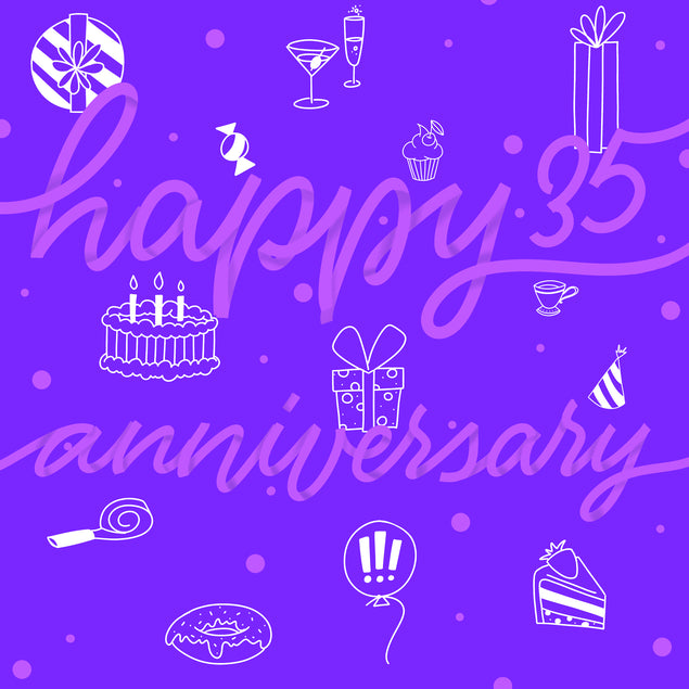 Happy 35th Anniversary Drinks And Gifts