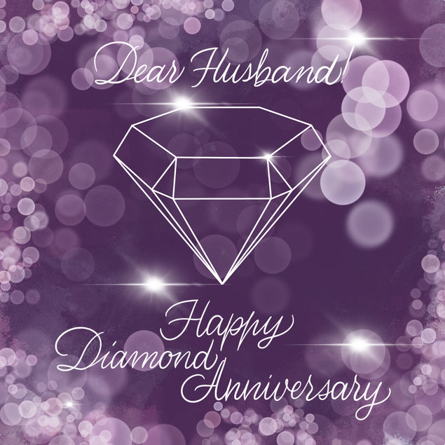 Happy Diamond Anniversary Husband Purple