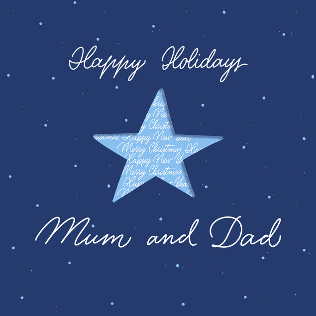 Happy Holidays Mum And Dad Blue Star