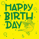 Yellow Flying Bird Happy Birthday